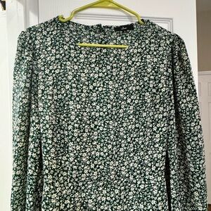 LULUS Green Floral Women's Backless Dress